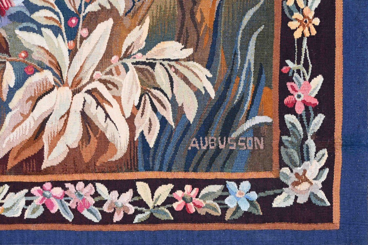 Verdure Le Chemin, Tapestry From The Aubusson Factory - Signed, Bolduc - 190lx110h - No. 1514 -photo-4