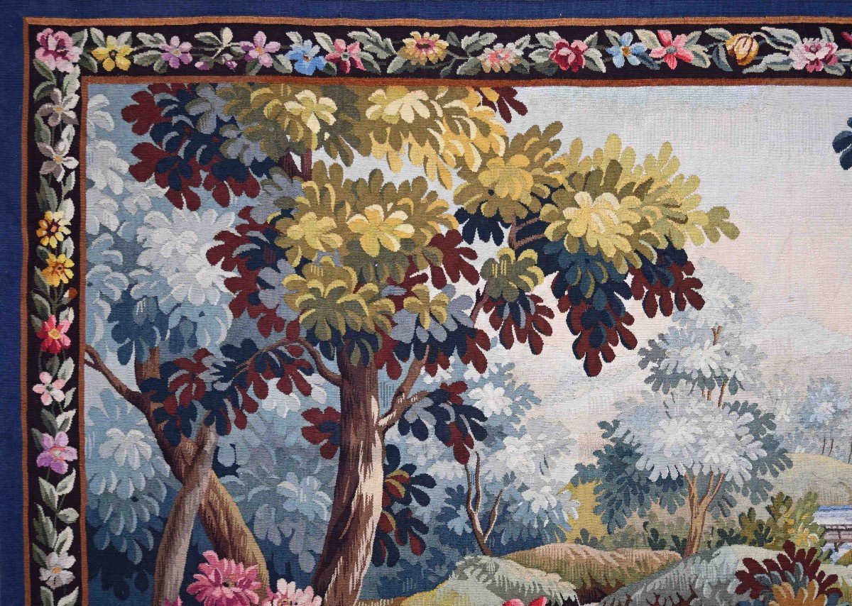 Verdure Le Chemin, Tapestry From The Aubusson Factory - Signed, Bolduc - 190lx110h - No. 1514 -photo-1