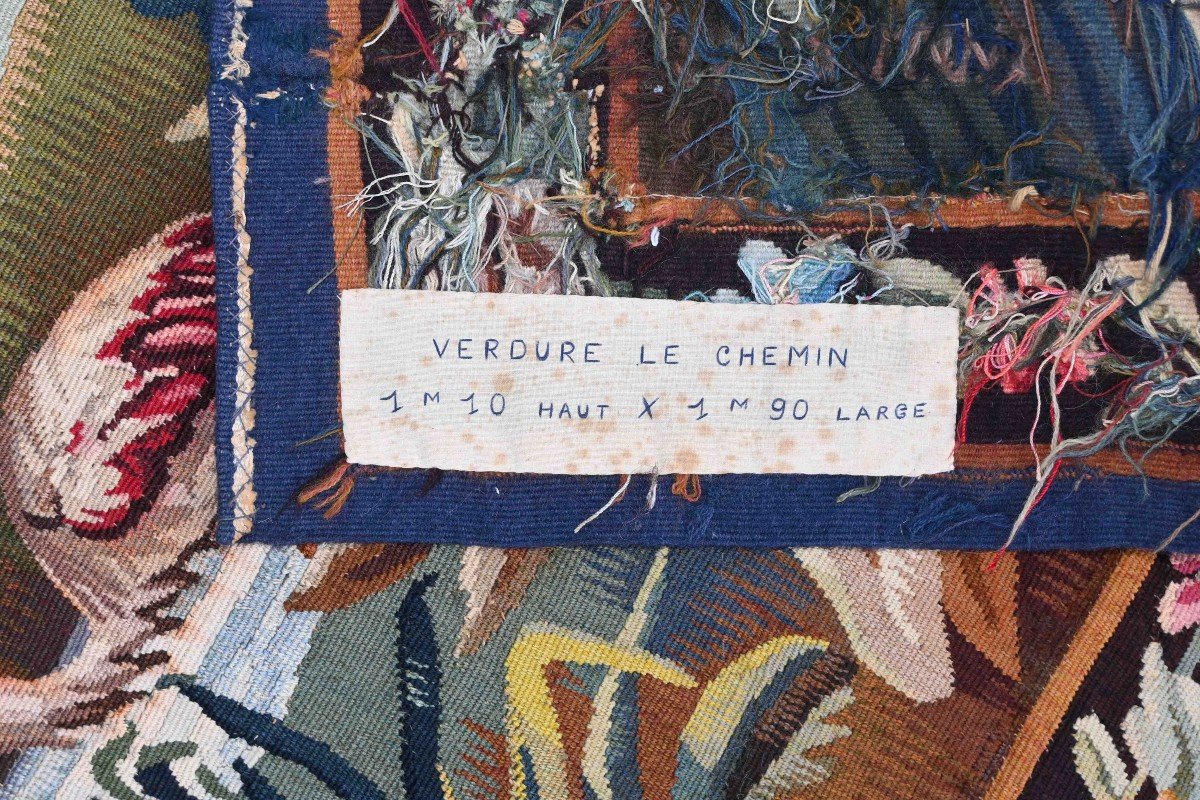 Verdure Le Chemin, Tapestry From The Aubusson Factory - Signed, Bolduc - 190lx110h - No. 1514 -photo-4