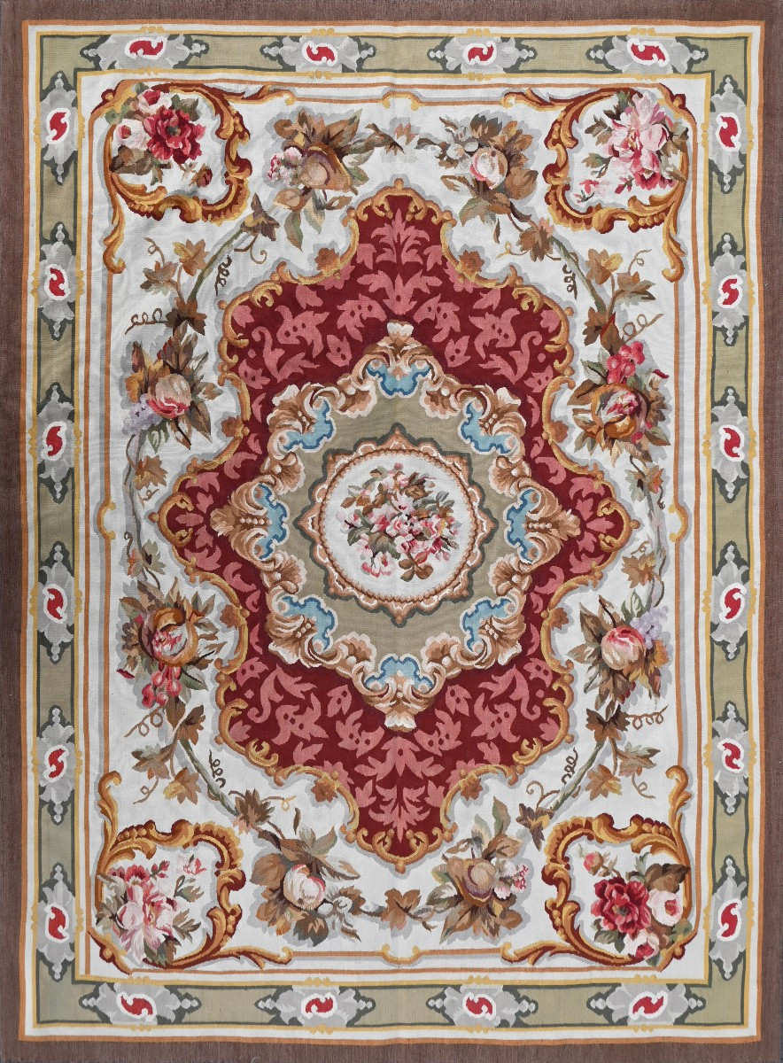 Le tapis de bureau de Style Napoleon III Aubusson, Fin 19e Siècle - 215x145 - N° 1418