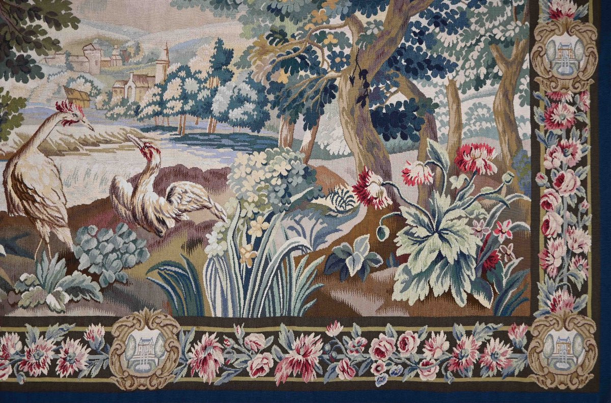 Verdure Tapestry From The Aubusson Manufactory, 19th Century - L 2m32 X H 1m74 - No. 1519-photo-2