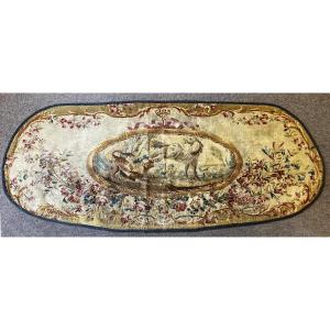 Tapisserie verdure Ovale d'Aubusson 18e.s - 1m76lx0m70h - N° 707