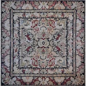 Tapis Français XIXe Siecle Style Napoléon III Au Petit-point - 1m70x1m80 - N° 1396