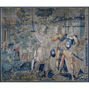 Aubusson Tapestry, 17th Century, The Foundation Of Constantinople - L2m60xh2m10 - N° 1381