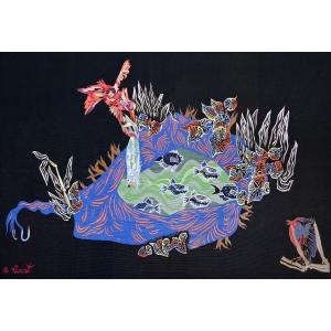 Tapisserie Aubusson De Jean Lurcat - Atlerie Suzanne Goubely-gatien - Corail Bleu - N° 1416
