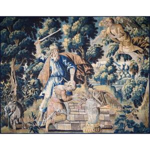 Ancien Testamenet, Le Sacrifice d'Abraham - Tapisserie Manufacture Aubusson 17e Siecle N° 1379 