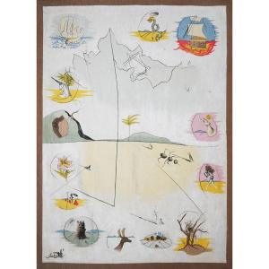 Les 12 Tribus d'Israël, Tapisserie De Salvador Dalí – Bolduc, Certificat Notarié - N° 1468