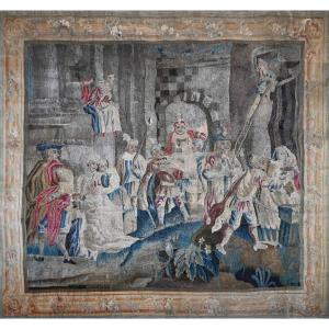 18th Century Flanders Tapestry - The Swiss Guard, Pastoral Passage Of The Pope - No. 1483