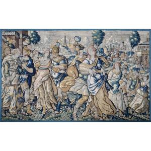 Enl&egrave;vement Des Sabines, Tapisserie Des Flandres Fin XVI &egrave;me si&egrave;cle - L4m22xh2m35 - N&deg; 1473