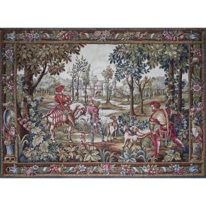 Scène De Chasse à Courre - Tapisserie Veritable Jacquard, Circa 1940 - 196lx134h -  N° 1509