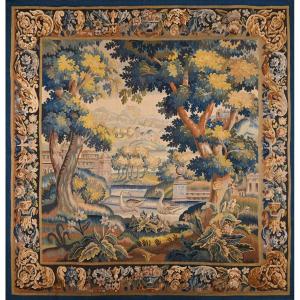 Tapisserie Verdure De La Manufacture Aubusson Fin XVIIIe Siècle - H2m30xl2m23 - N° 1515