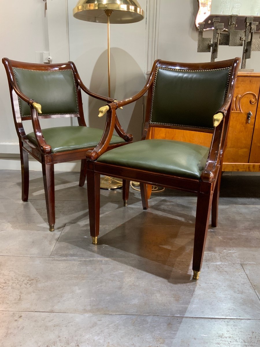 Pair Of Dog Head Armchairs Italy 1960