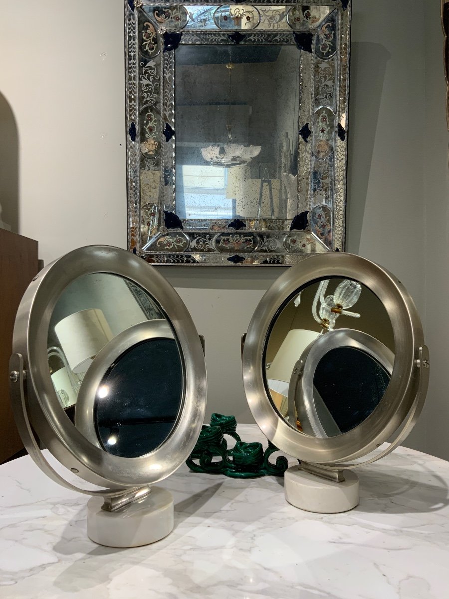 Pair Of Sergio Mazza Mirrors Italy 1970