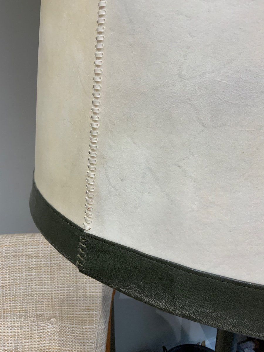 Leather Floor Lamp Circa 1970-photo-2