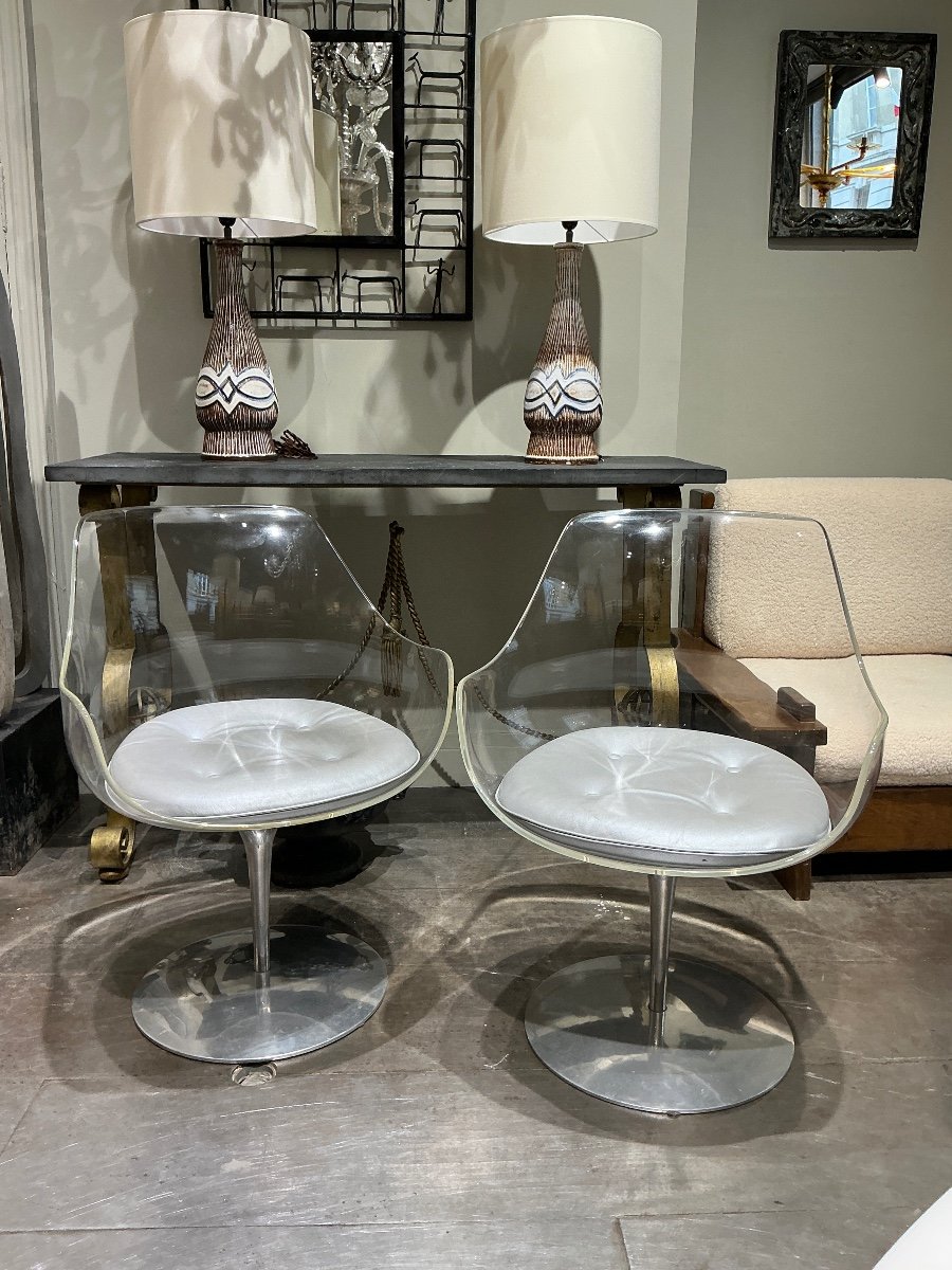 Pair Of Champagne Laverne Chairs 