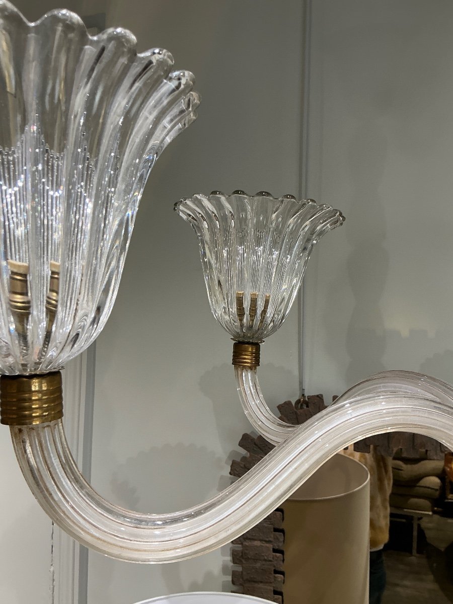 5 Light Chandelier Circa 1950 Murano Italy -photo-3