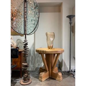 Oak Pedestal Table Circa 1950