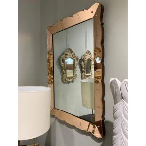 Italian Mirror By Cristal Art 1960