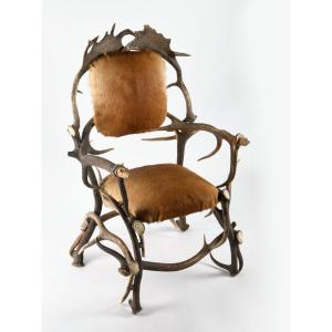 Fauteuil En Bois De Cerf Circa 1950