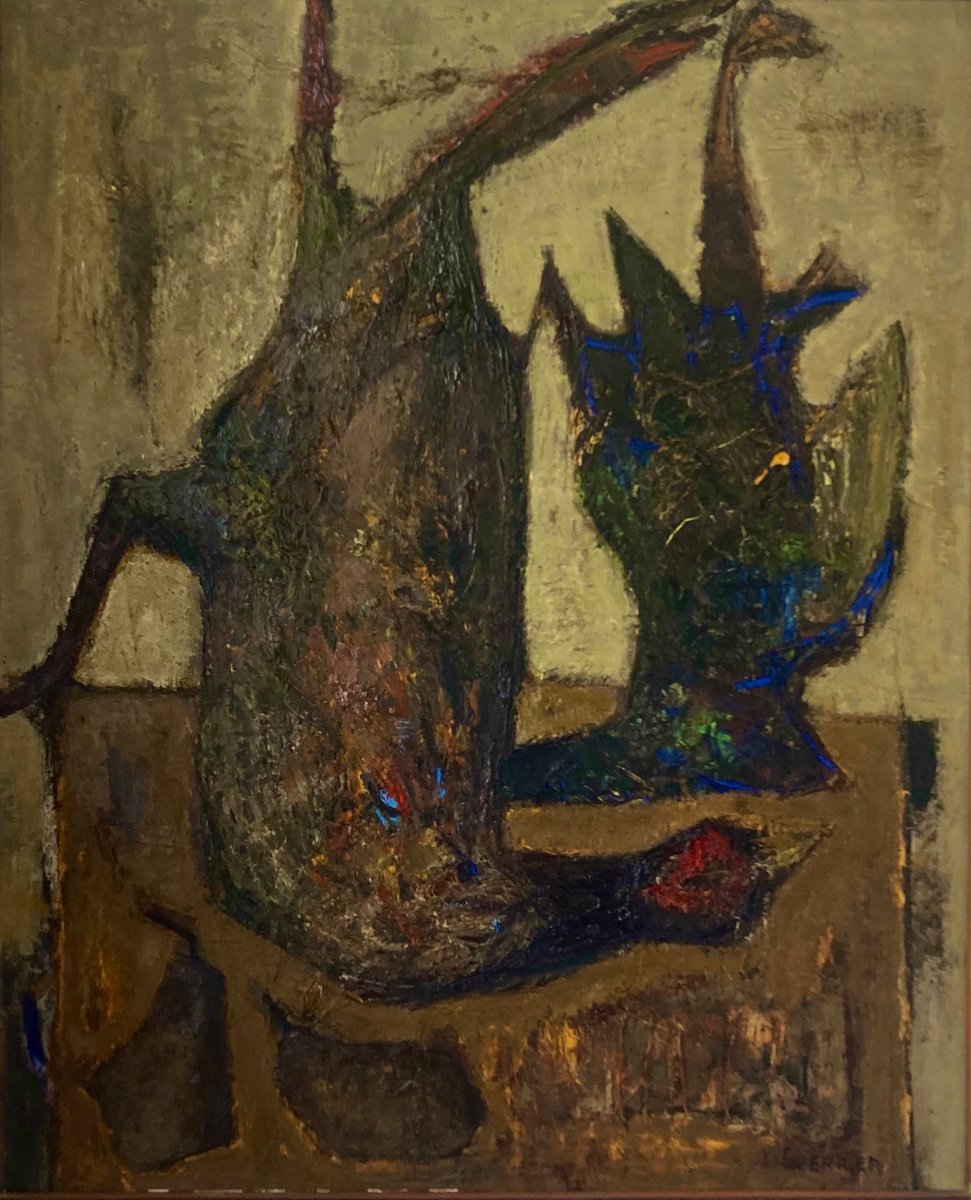 Raymond Guerrier, Still Life With Pheasants, Oil On Canvas