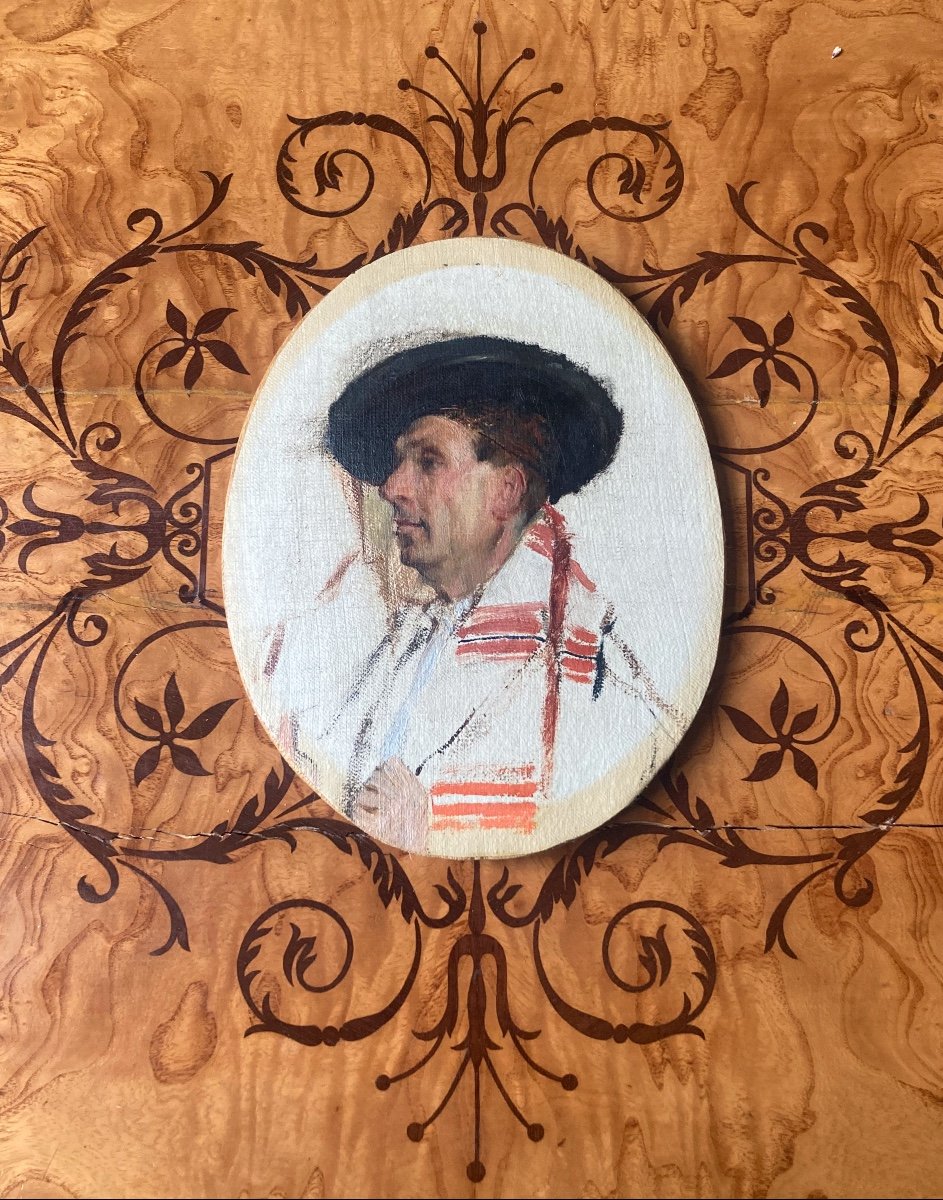 Ecole du XIXe siècle, Portrait d'un espagnol, huile sur toile 