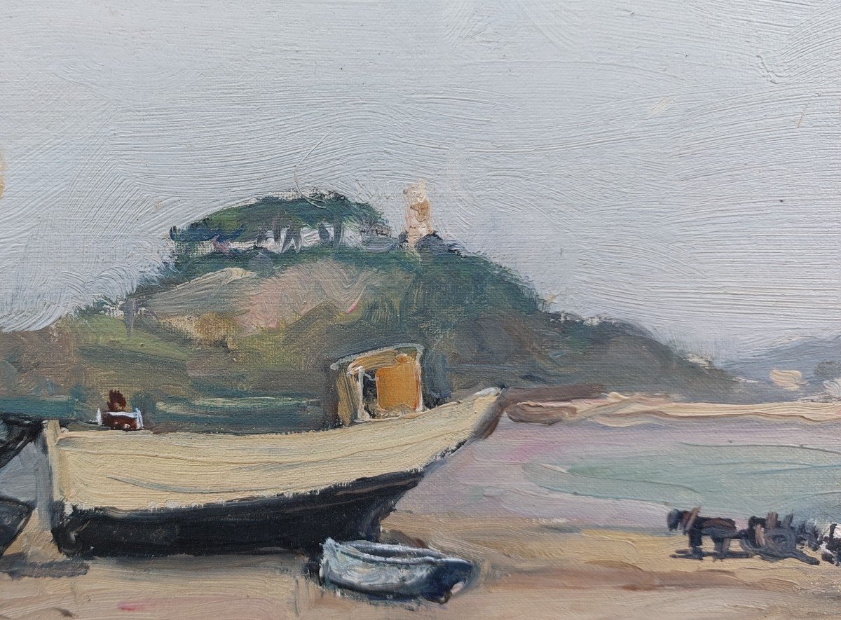 Lucien Seevagen (1887-1959) "boats On The Shore At Paimpol"-photo-4