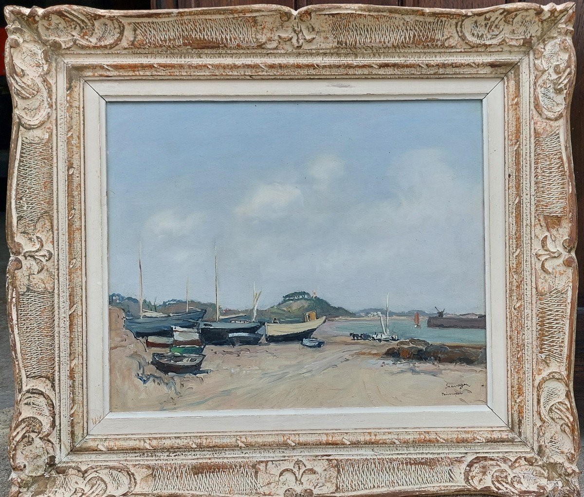 Lucien Seevagen (1887-1959) "boats On The Shore At Paimpol"