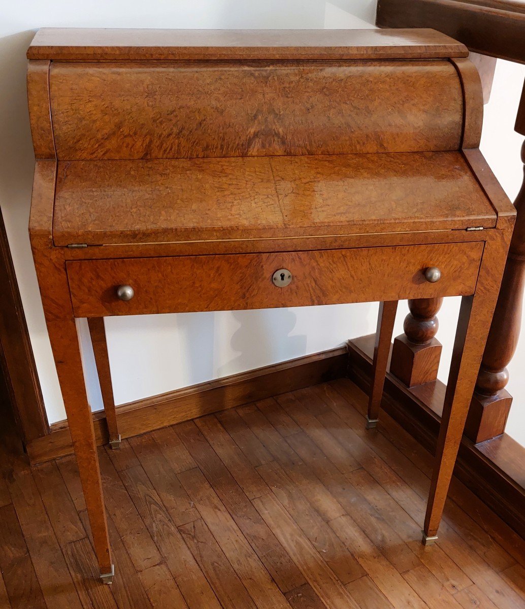 Walnut Cylinder Desk (art Deco)