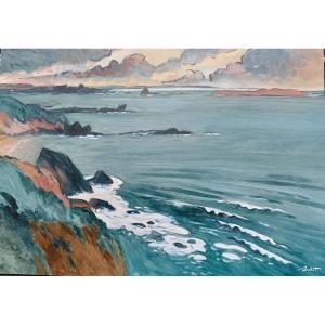 Franck Sordot (1942-2020) "côte Rocheuse Bretagne"