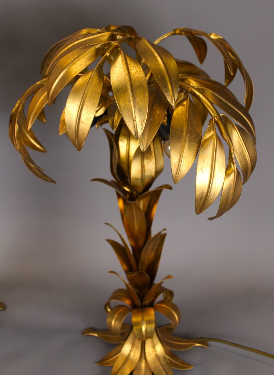 Table Lamps In The Shape Of A Palm Tree - Germany, Circa 1970/80-photo-4