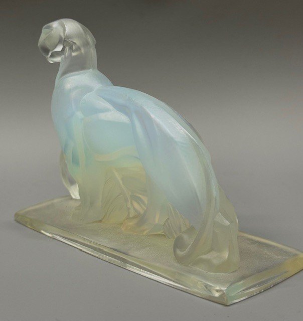 Une Paire De Panthères Ou Lions Par Sabino, France - Verre Opalescent-photo-2