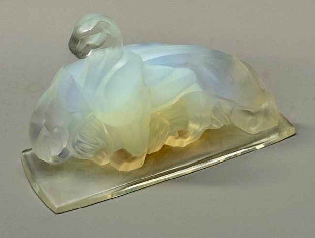 Une Paire De Panthères Ou Lions Par Sabino, France - Verre Opalescent-photo-4