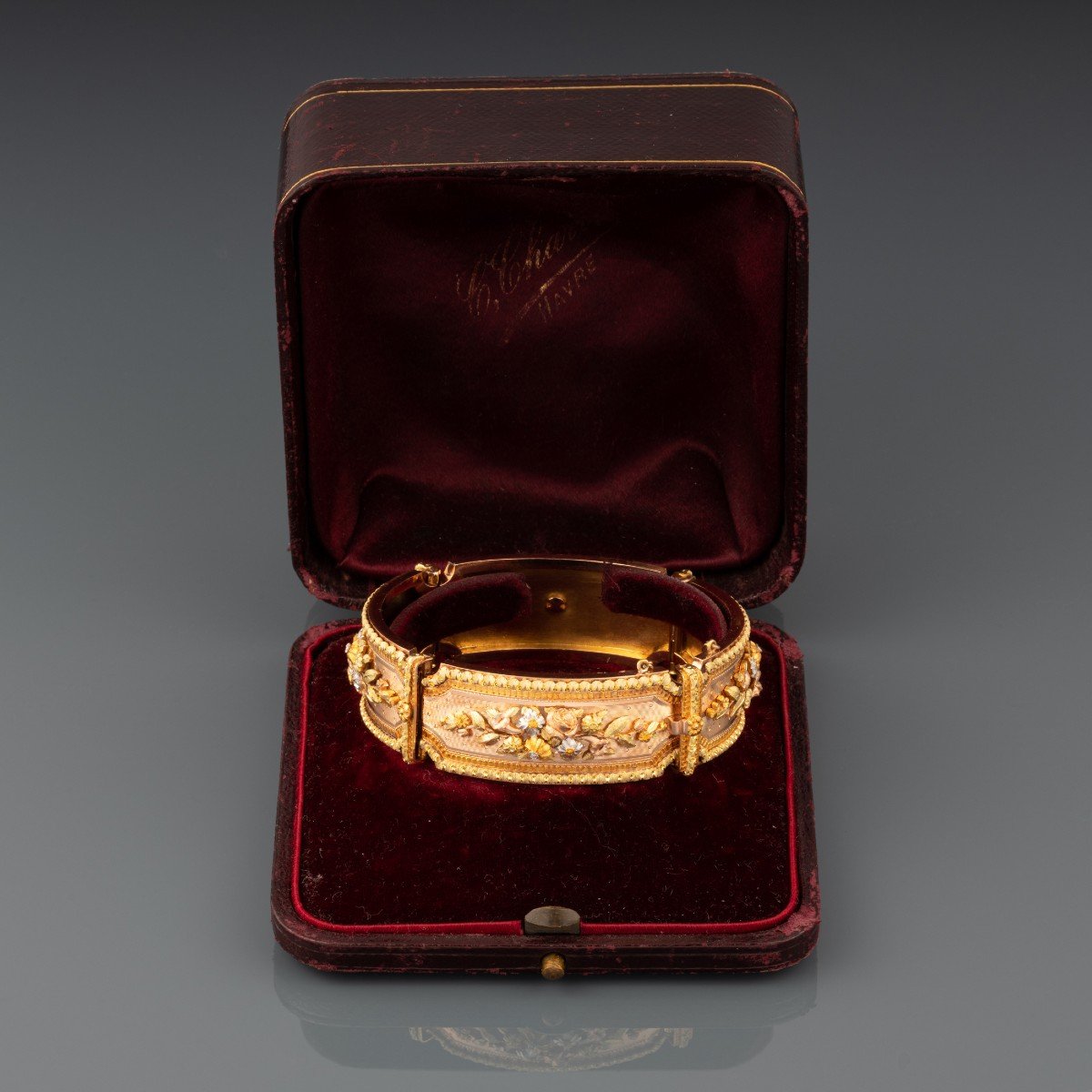 Bracelet Français Ancien Napoleon III En Or-photo-1