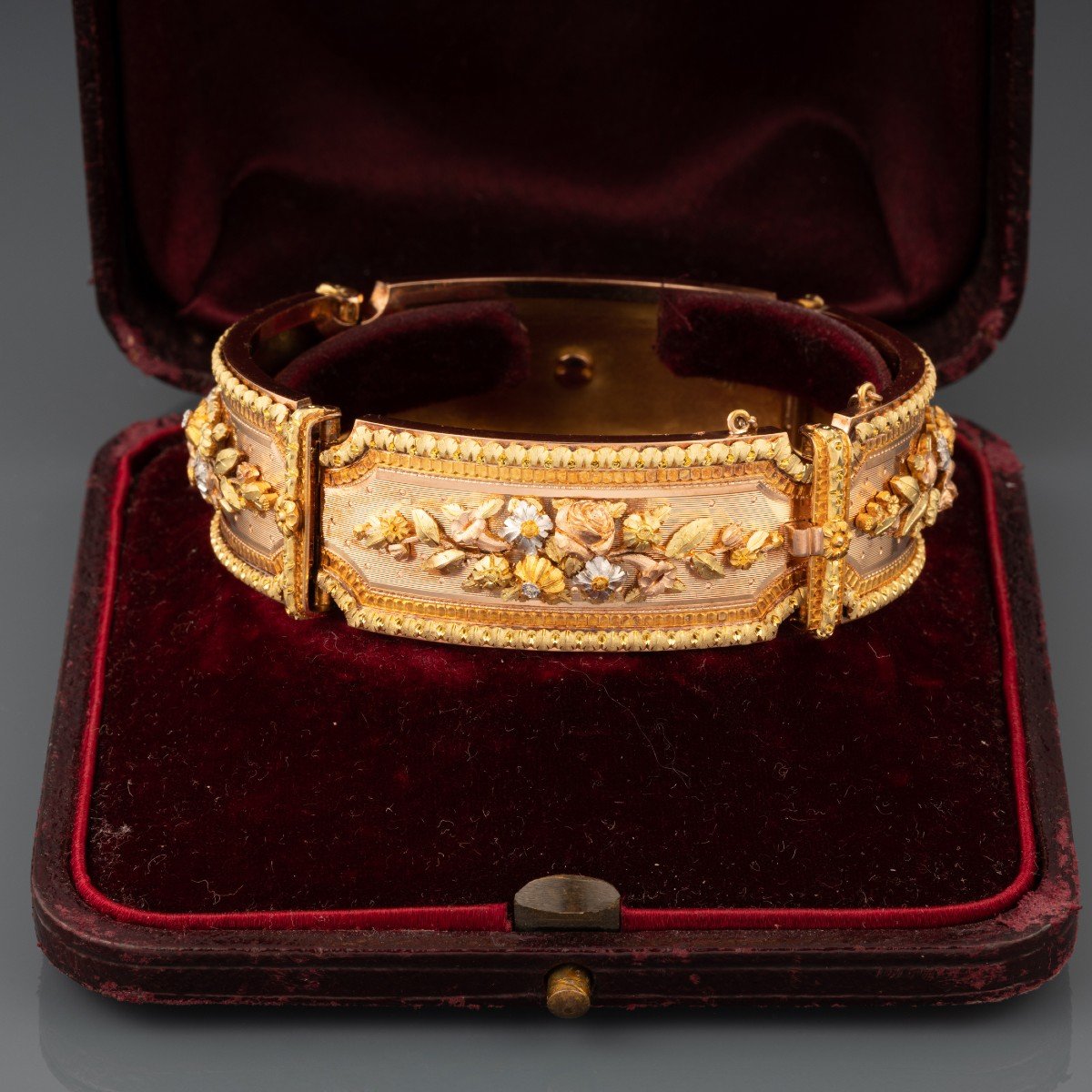 Bracelet Français Ancien Napoleon III En Or-photo-2