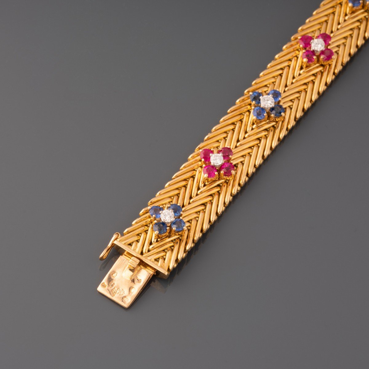 French Bracelet In Gold And Precious Stones By Régner Paris-photo-4