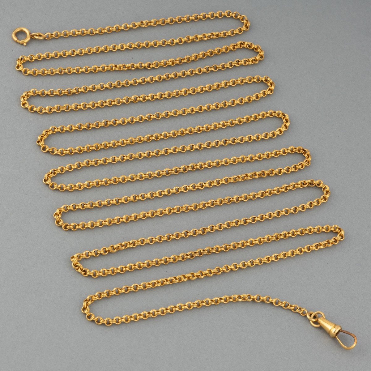 Old French Chain Necklace 19th In Gold