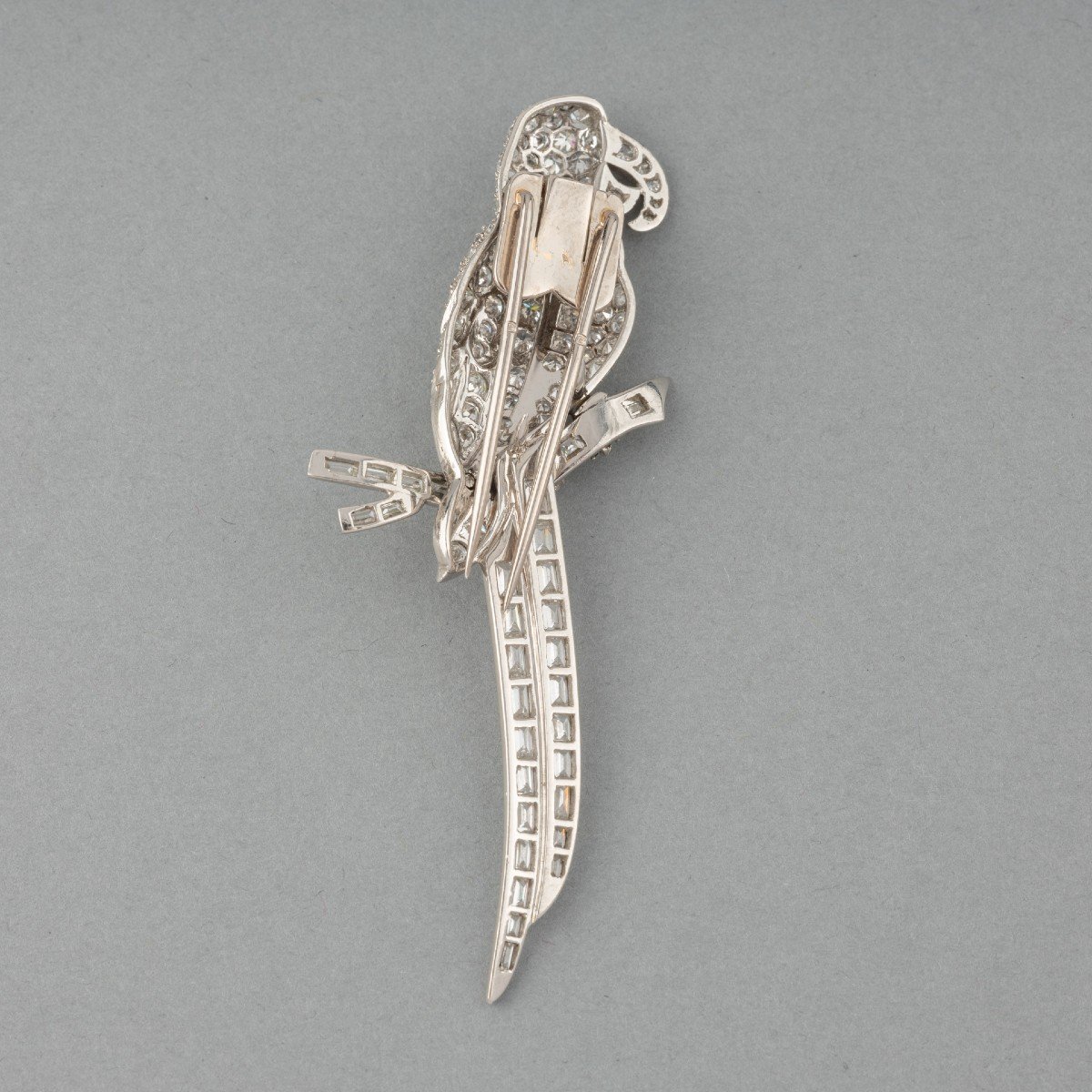 Art Deco Platinum And Diamonds French Bird Brooch-photo-2