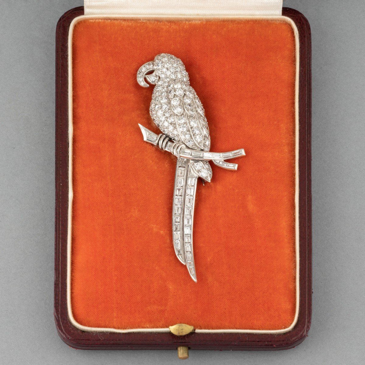 Art Deco Platinum And Diamonds French Bird Brooch