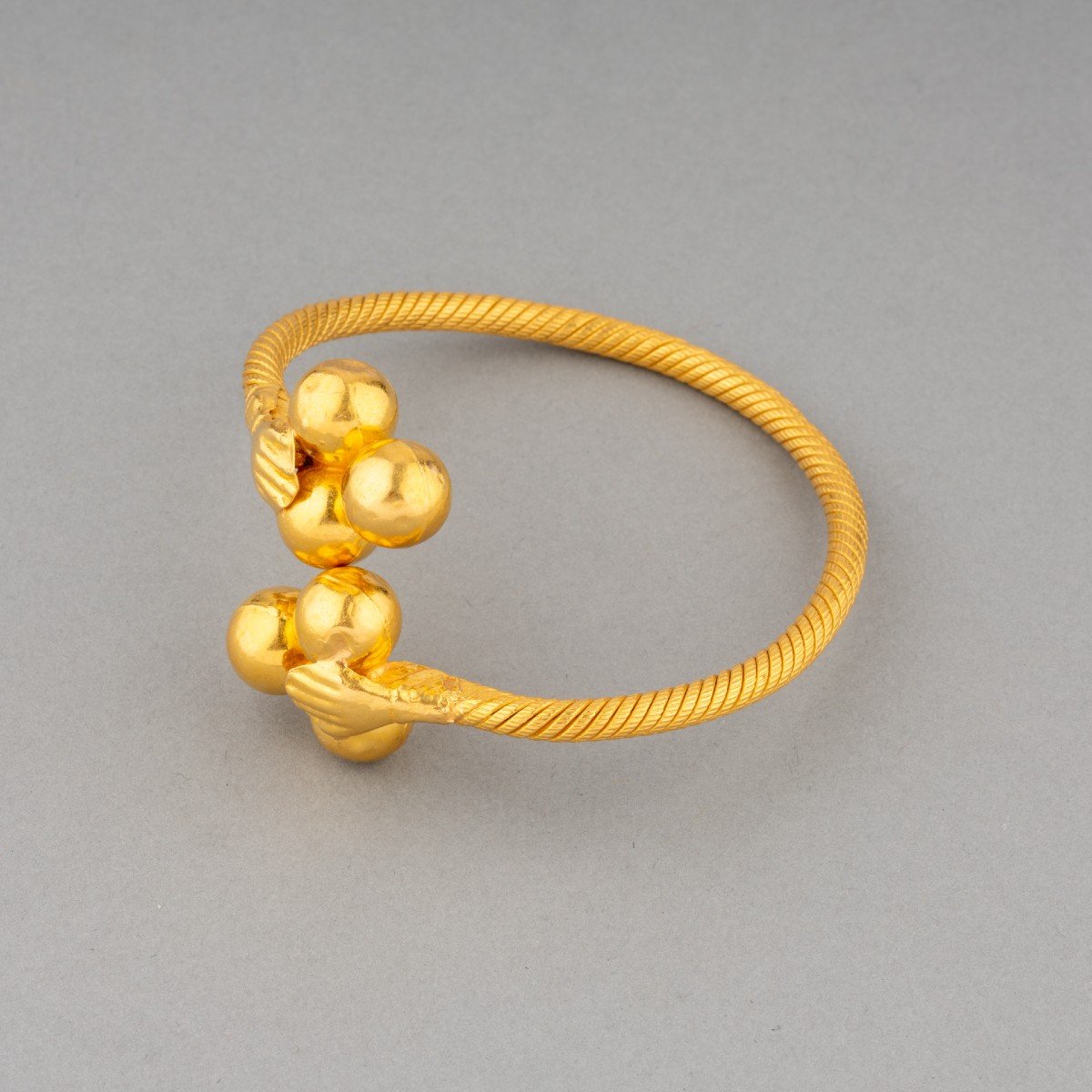 Vintage Greek Bangle Bracelet In 22k Gold-photo-2