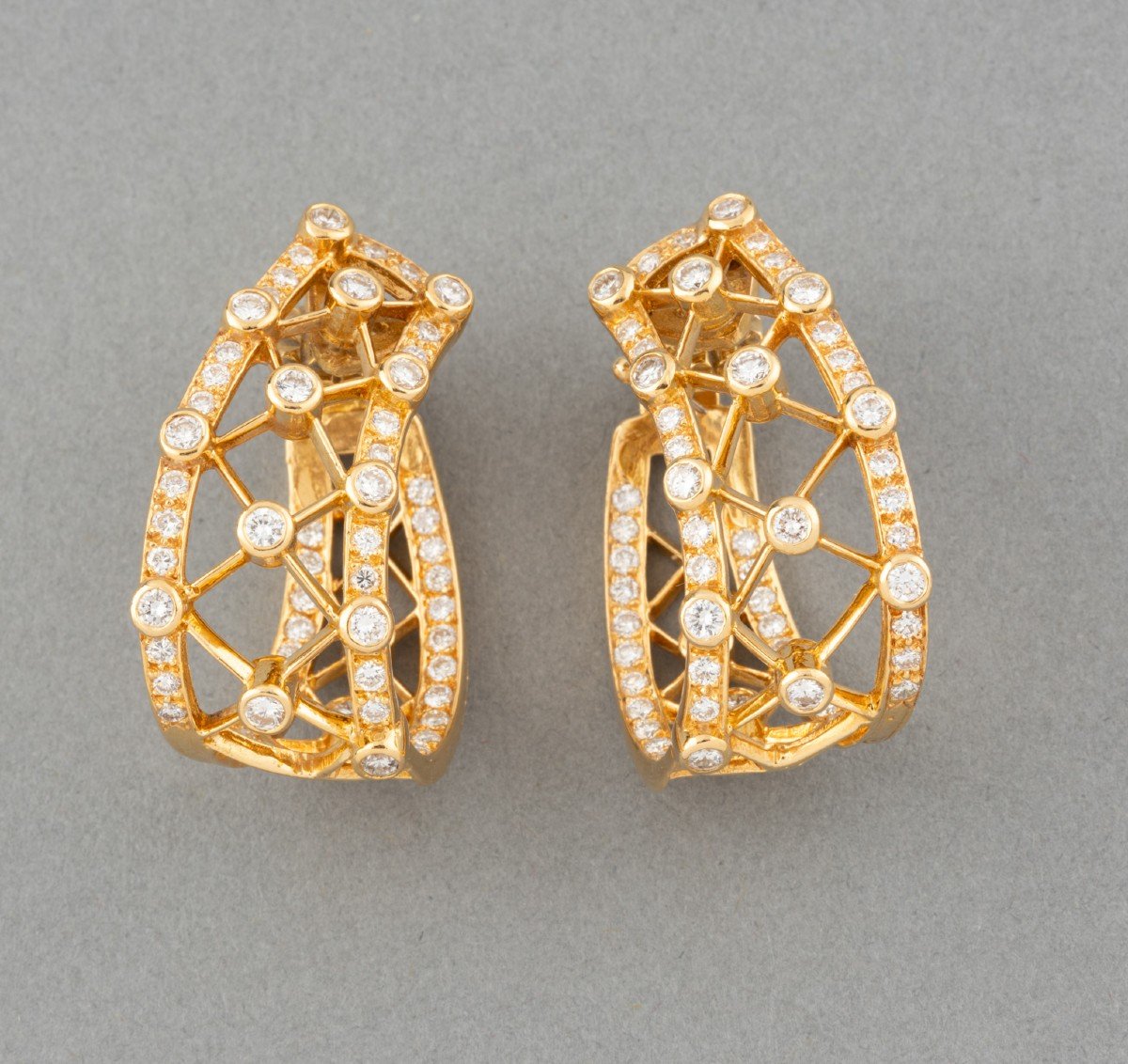 Vintage Gold And Diamond Earrings