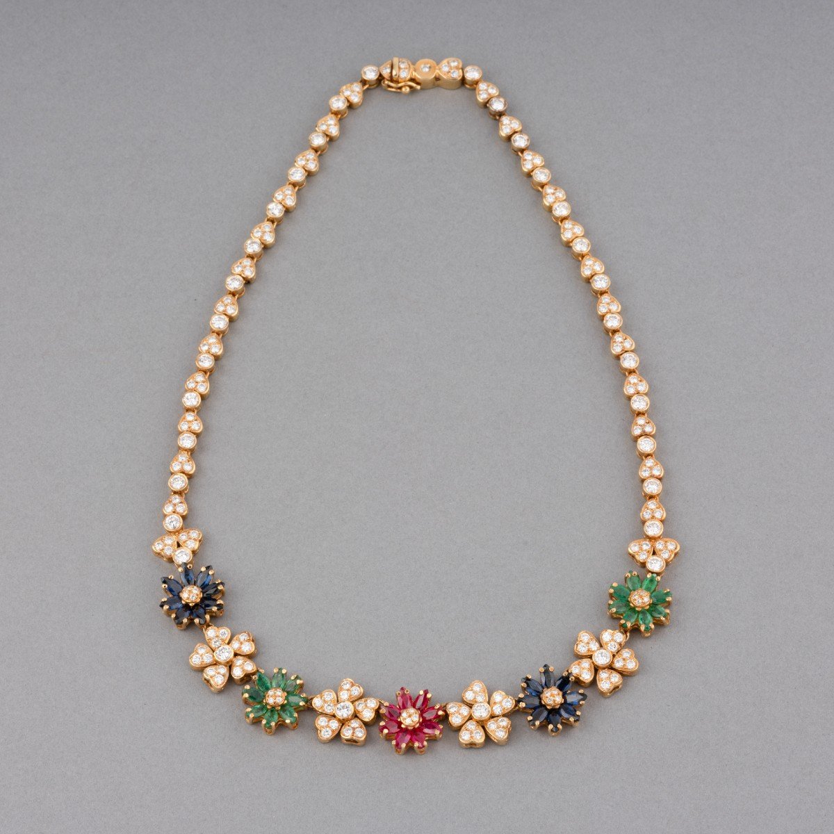 Vintage Gold And Precious Stone Necklace By Michalis