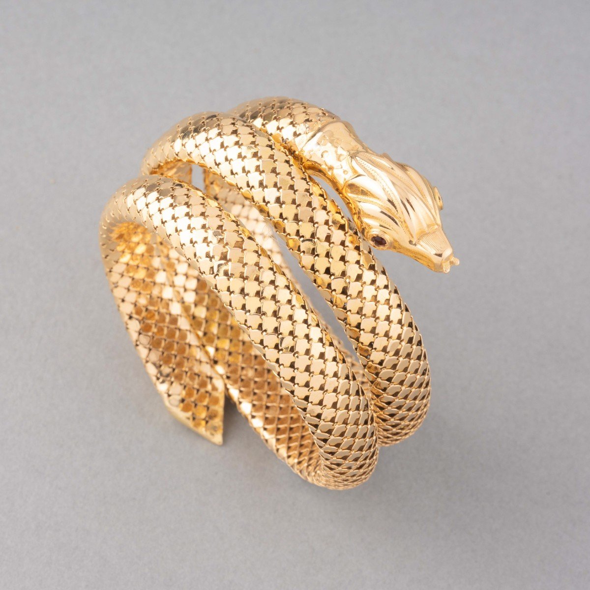 Vintage Gold Snake Bracelet -photo-2