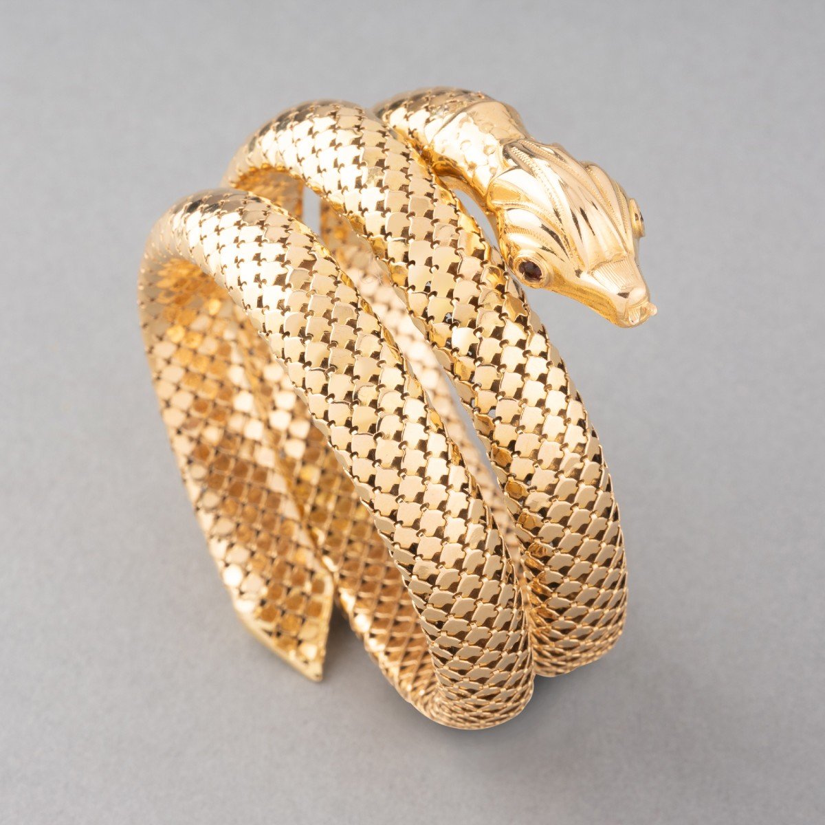 Vintage Gold Snake Bracelet -photo-3