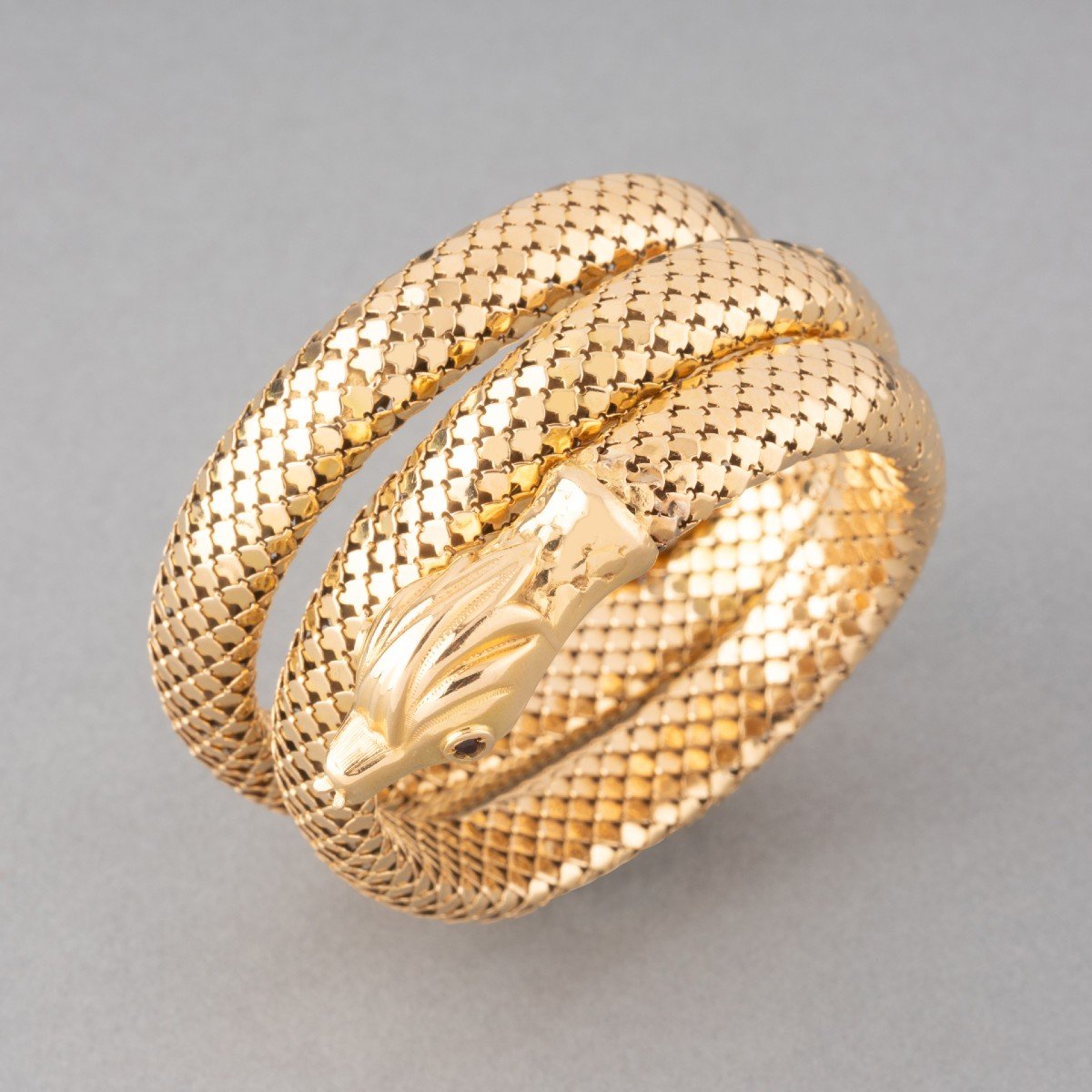 Vintage Gold Snake Bracelet -photo-4