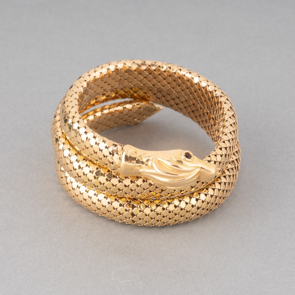 Vintage Gold Snake Bracelet -photo-2