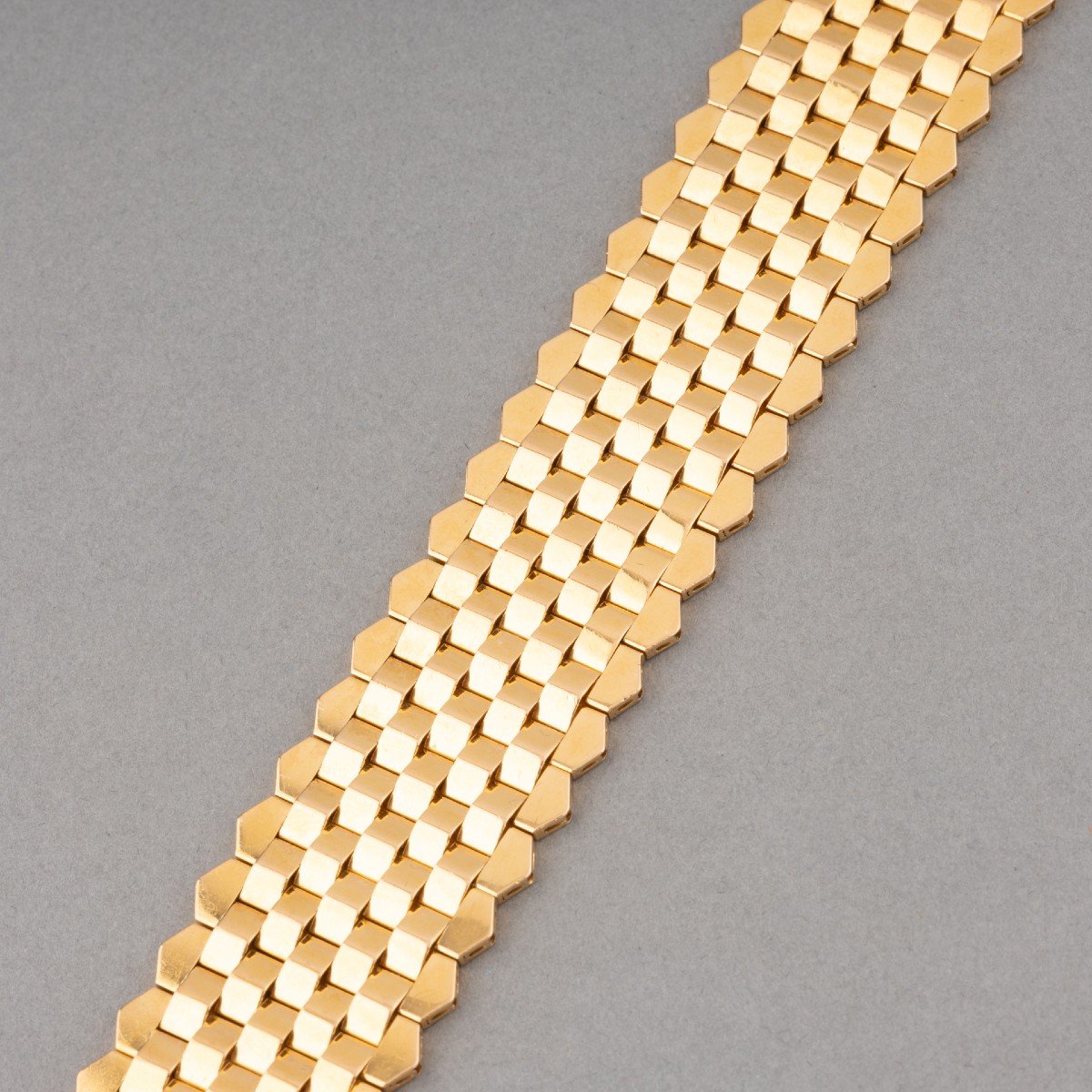 French Retro Gold And Diamond Belt Bracelet-photo-4