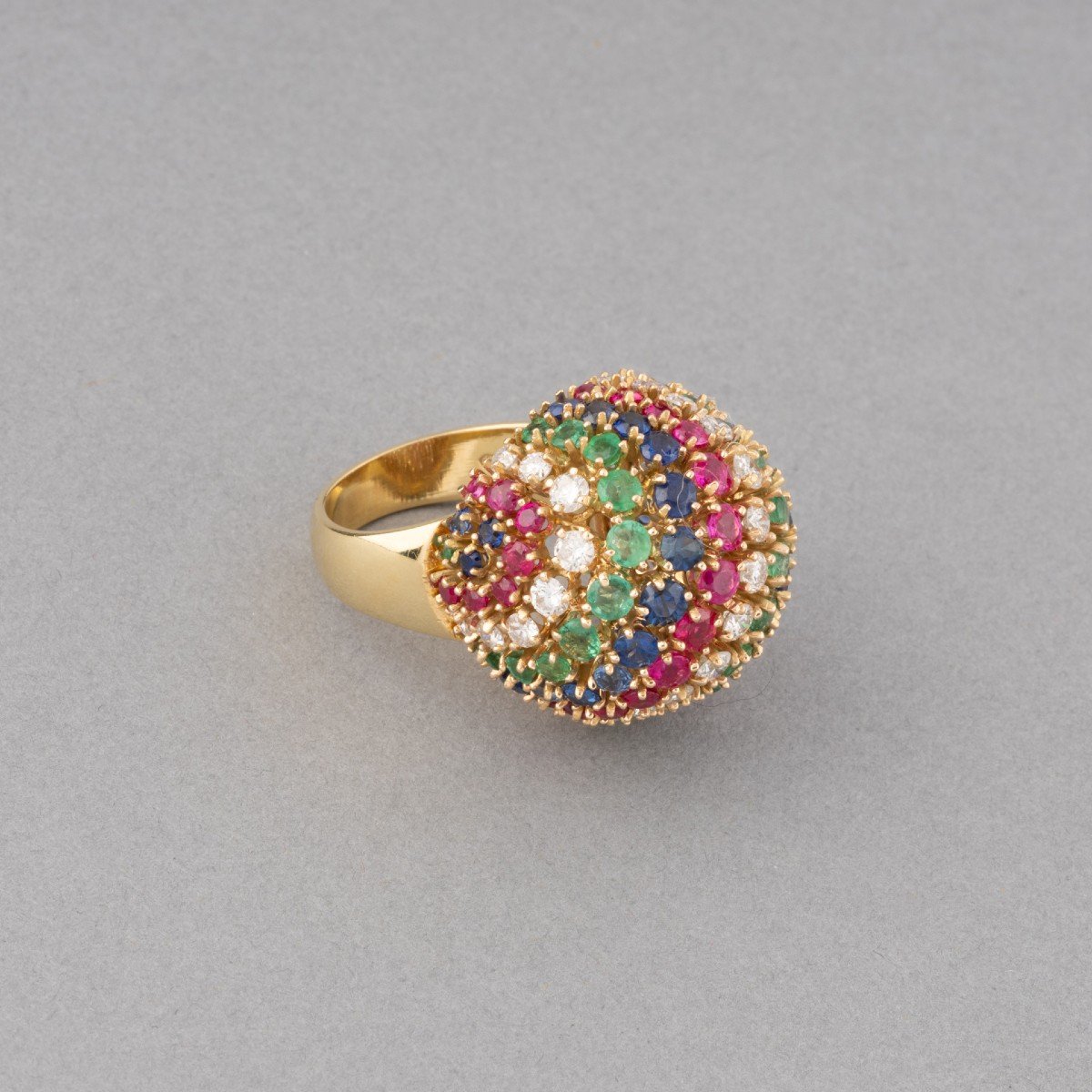 Vintage French Ring In Gold And Precious Stones-photo-1