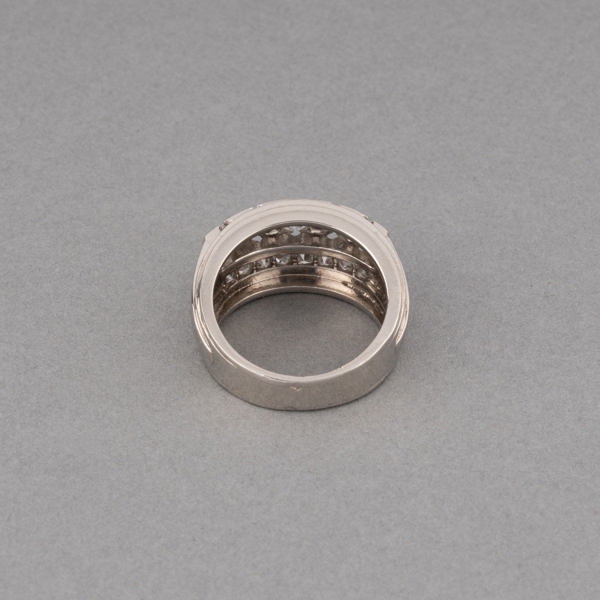 Bague Française Art Déco En Platine Et Diamants-photo-4