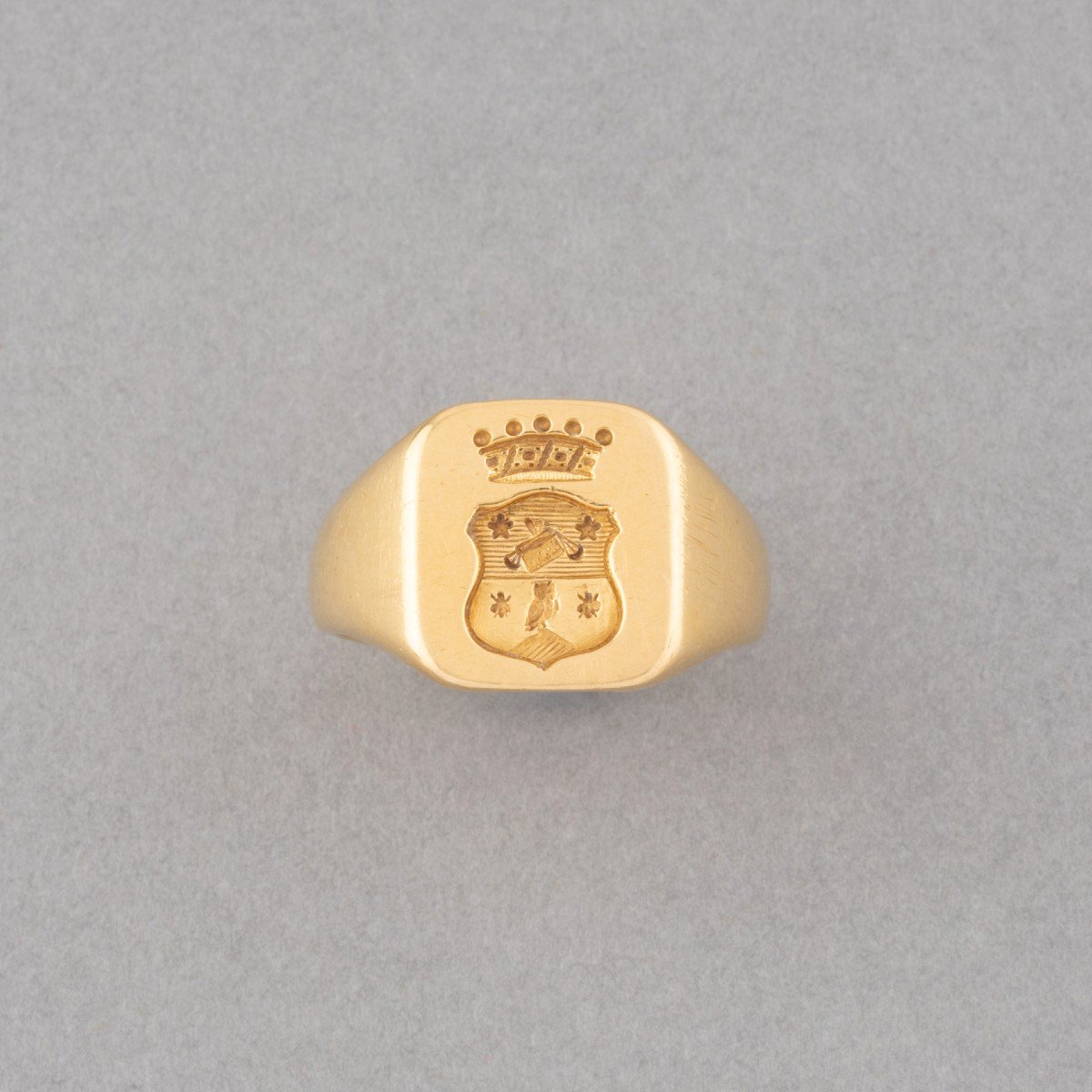 Antique French Armorial Signet Ring-photo-1