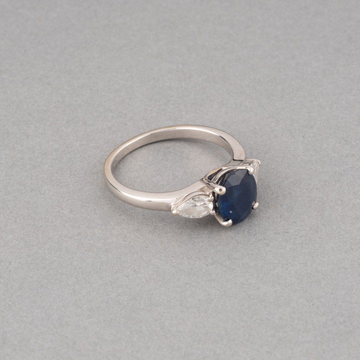 Vintage French Sapphire And Diamond Ring-photo-4